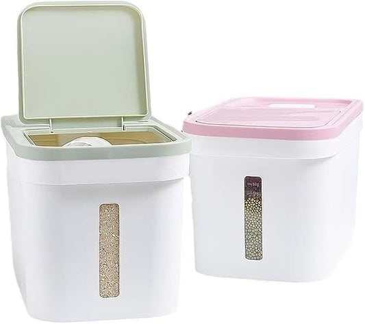 22lbs Large rice storage container Container with Lid Barrel Household Rice Box Airtight Flour Dispenser with Lids for Pet/Cat/Dog Food Storage Container BPA Free,Pink 22 * 38 * 23 cm