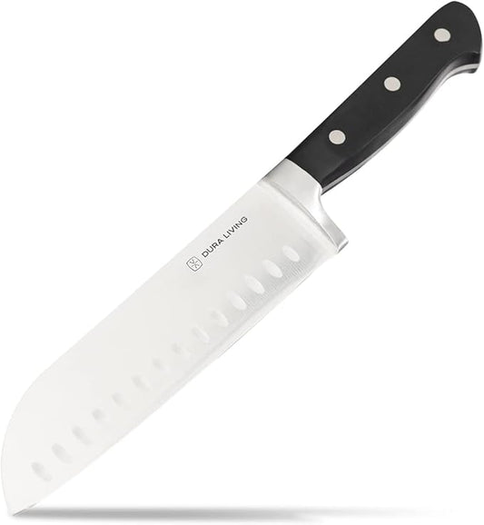 7-Inch Santoku Knife - Razor-Sharp High-Carbon Stainless Steel Blade, Forged Ergonomic Riveted Handle, Chef Knife for Chopping, Slicing & Dicing, Multipurpose Kitchen Knife, Home Chef