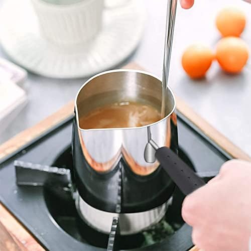 Butter Coffee Milk Warmer Mini Butter Melting Pot Turkish Coffee Warmer and Butter Melting Pot, Stainless Steel, 20-Ounce Capacity (600ML)