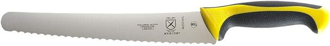 Mercer Culinary Millennia Colors Bread Knife, 10-Inch Wavy Edge Wide, Yellow