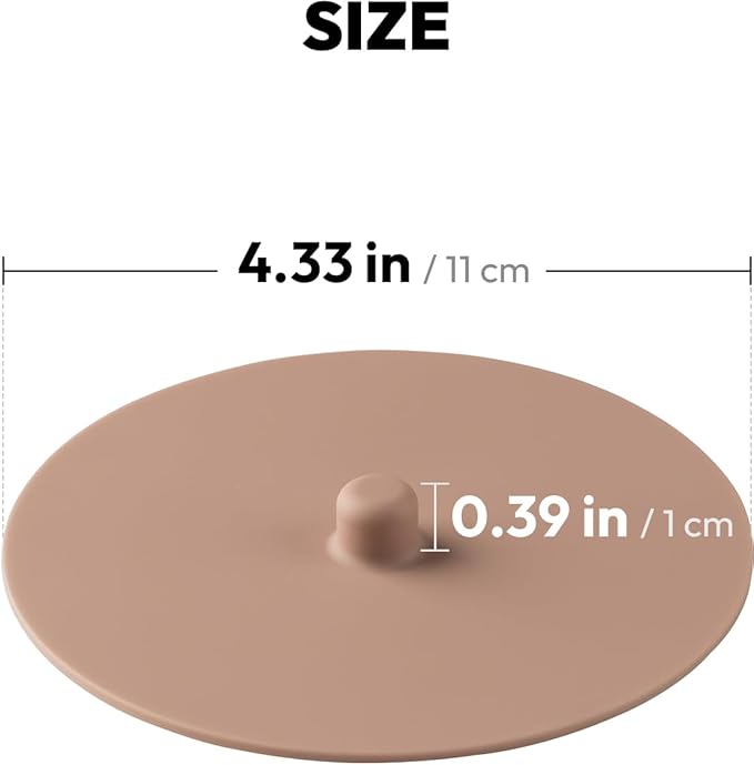 Carrotez 2 Pack Silicone Cup Cover Lids, 4.3 Inch Mug Covers, Reusable Silicone Coffee and Tea Cup Lids - Pink Beige