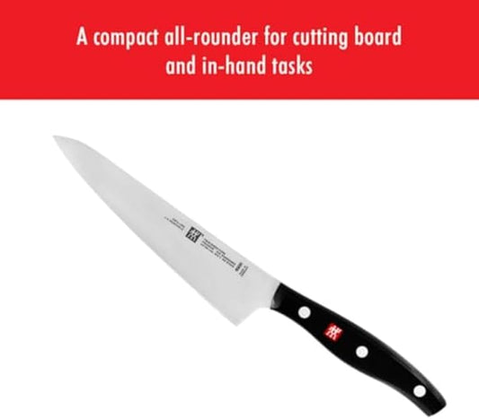 ZWILLING Twin Signature 5.5-inch Razor-Sharp German Prep Knife, Made in Company-Owned German Factory with Special Formula Steel perfected for almost 300 Years, Dishwasher Safe