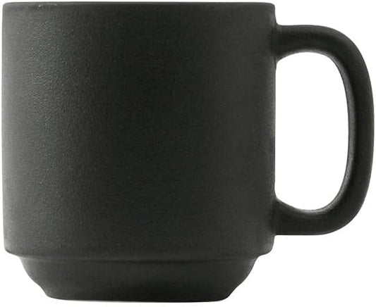 Zion Graphite Black 11-Ounce Mug, Set of 6, Black; Heavy Duty; Chip Resistant; Lead and Cadmium Free; Freezer to Oven Safe up to 500°F