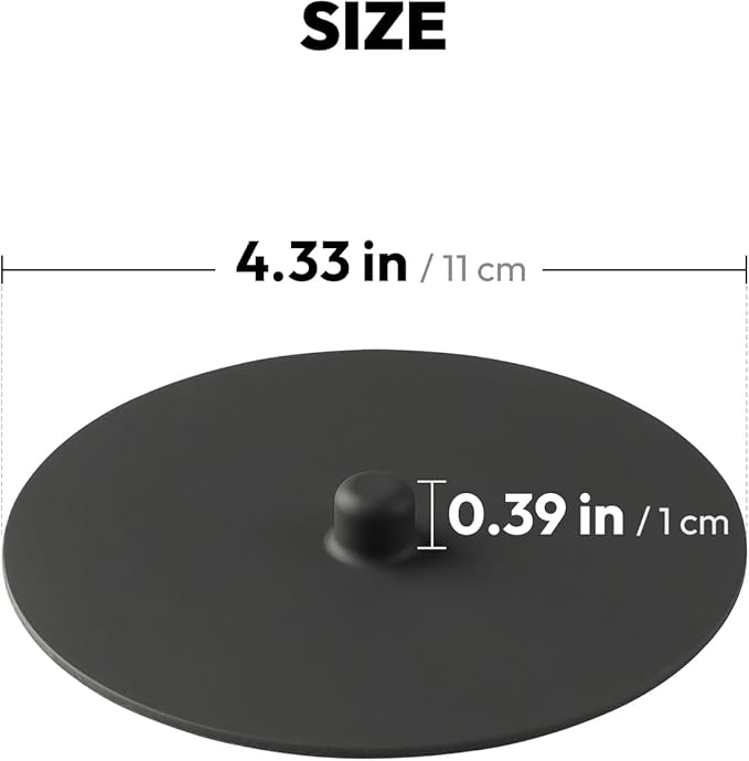 Carrotez 2 Pack Silicone Cup Cover Lids, 4.3 Inch Mug Covers, Reusable Silicone Coffee and Tea Cup Lids - Black
