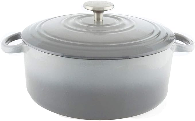 Chantal Enameled Cast Iron Cookware, 3 pc Set, Fade Grey