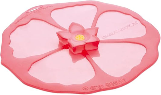 Charles Viancin - Hibiscus Silicone Lid for Food Storage and Cooking - 8''/20cm - Airtight Seal on Any Smooth Rim Surface - BPA-Free - Oven, Microwave, Freezer, Stovetop and Dishwasher Safe