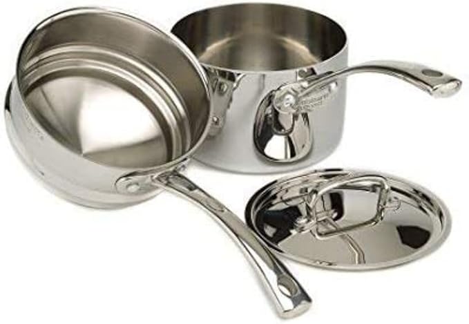 Cuisinart French Classic Tri-Ply Stainless 3-Piece Saucepan and Double Boiler Set
