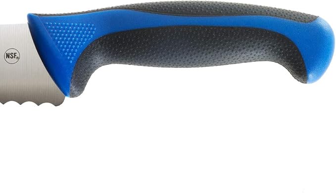 Mercer Culinary Millennia Colors Bread Knife, 10-Inch Wavy Edge Wide, Blue