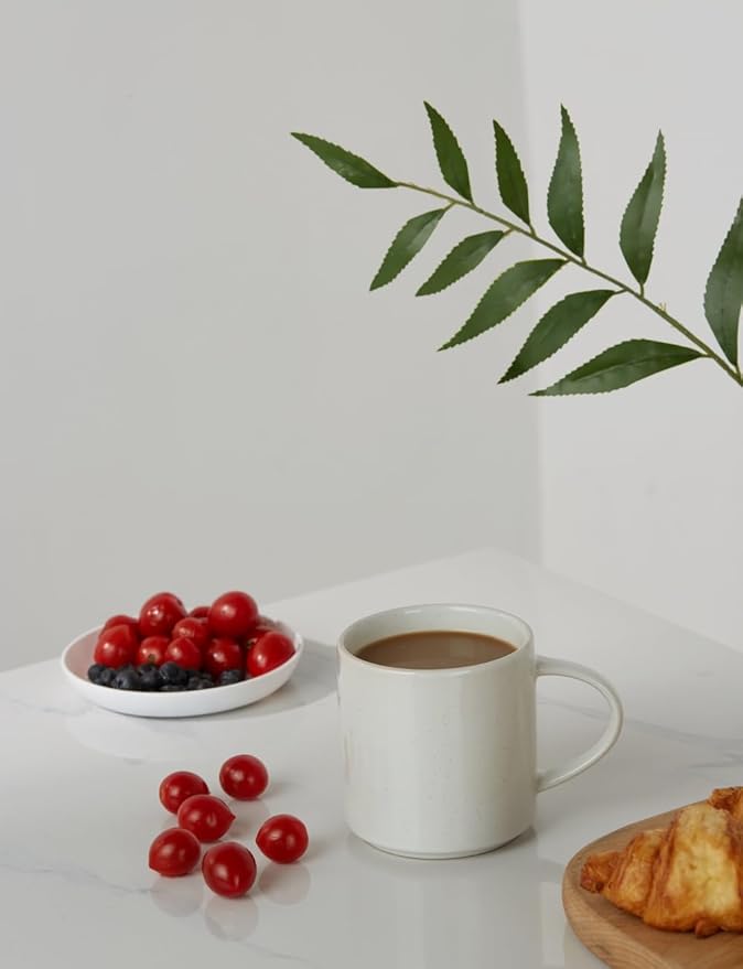 famiware Nebula 4 Pieces Coffee Mug, 12 oz Catering Mugs with Handle for Coffee, Tea, Cocoa, Milk, White