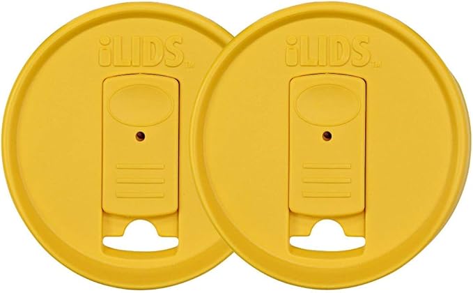 Mason Jar Drink Lid, Regular Mouth, Yellow, Pack of 2