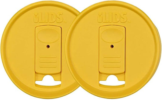 Mason Jar Drink Lid, Regular Mouth, Yellow, Pack of 2