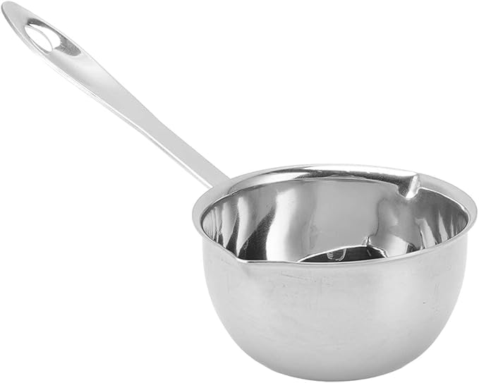 Butter Warmer, Butter warmer Pot Food Grade Stainless Steel Mini Butter Warmer Milk Warmer Coffee Pot Stovetop Chocolate Melting Pan with 2 Pour Spouts Sauce Pan for Stove Top Coffee Tea Soup(150ML)