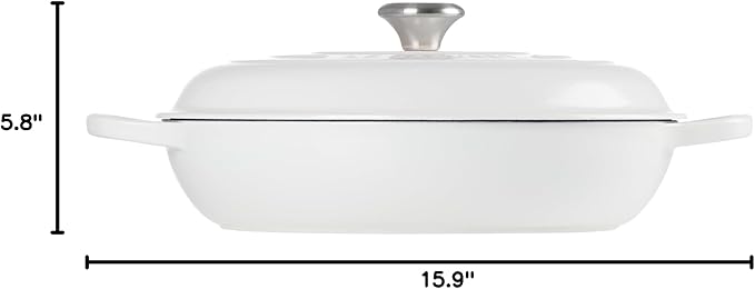 Le Creuset Enameled Cast Iron Signature Braiser, 5 qt., White