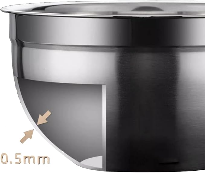 Stainless Steel Mixing Bowl Durable and Rustproof Easy Grip and Stability Design Bowl Versatile for Cooking Baking Prepping and Food Storage (20CM)