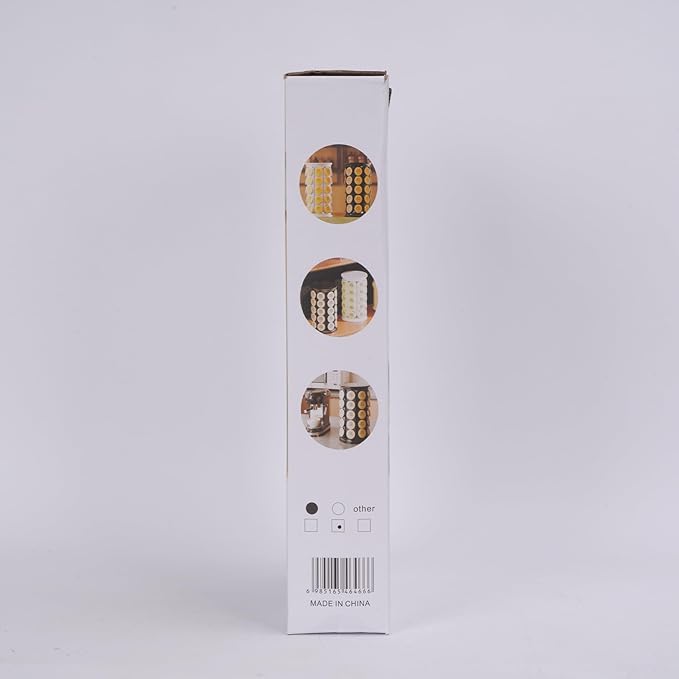 Coffee Pod Carousel Compatible with K-Cup Pods, K Cup Holder Holds 40 Coffee Capsule, New Modern Design for Kitchen Office Countertop or Coffees Station Organizer, Detachable (Black)