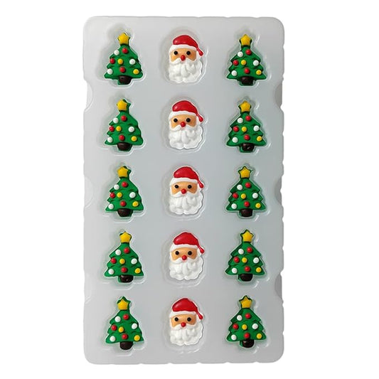 Christmas Sprinkles Icing Decoration for Cupcake Decorating, Christmas Tree Cake Decoration, Edible Santa Claus Cake Cupcake Topper for Baking Cookie Ice Cream Candy Decoration