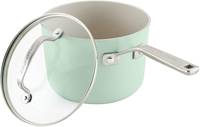KitchenAid Hard Anodized Ceramic Nonstick Cookware Pots and Pans Set, 9 Piece - Pistachio