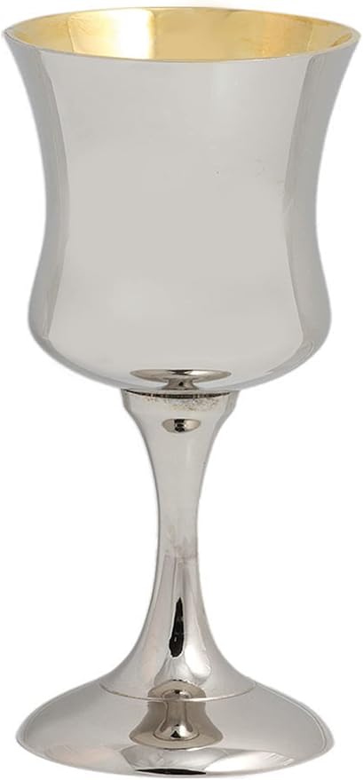 Zion Judaica Classic High Polished Kiddush Cup Goblet For Shabbat, Passover and Yom Tov 5.75 oz Wine Cup for Rosah Hashanah Jewish New Years Gift for Bar/Bat Mitzvah Wedding Bris
