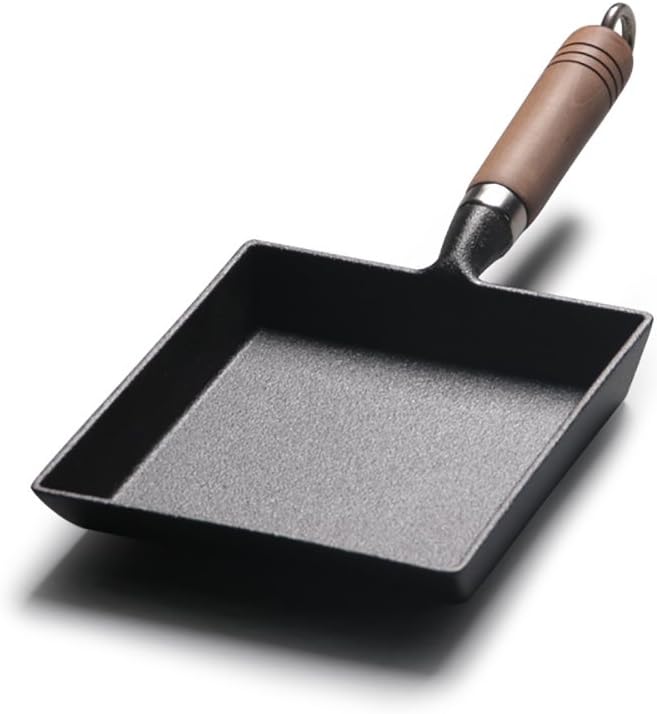 Tamagoyaki Japanese Omelette Pre-Seasoned Mini Skillets Wooden Handle 9×7 Inch