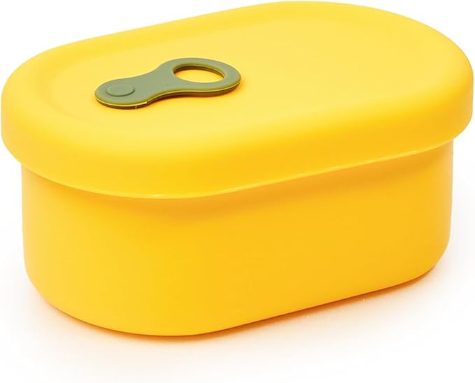 Premium Korean-Made Silicone Airtight Food Container with Steam Vent – BPA Free, Leakproof, Microwave & Freezer Safe Meal Prep. & Leftovers Storage (Mango Yellow, 200ML)