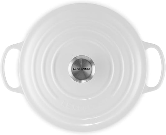 Le Creuset Enameled Cast Iron Signature Round Dutch Oven, 5.5 qt., White