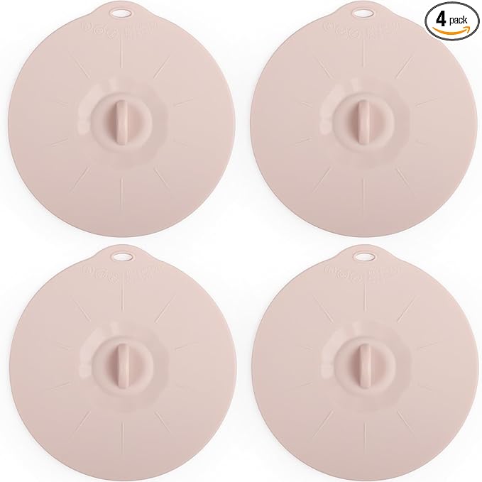 4 Pack 3.9" Silicone Lids for Cups Bowls Plates Pans, Microwave Splatter Cover, Kitchen Containers Lids Cover for Food Storage, Mini