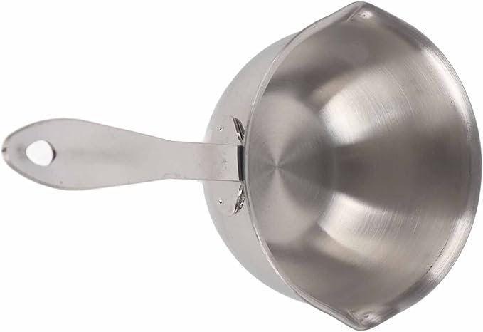 Buer Warmer Pot, 10ML, Silver, Compact, Stainless Steel, Ceramic Finish, No Lid, Suitable for Stovetop, Max 150g, Includes 1 x Buer Warmer Pot