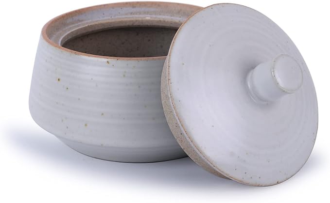 Retro Kitchen Ceramic Canister, 13.53 FL OZ (400 ML) Vintage Food Storage Jar for Tea, Coffee Beans, Herb, Candy, Spices, Nuts (White)