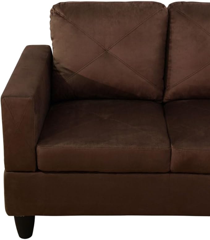 NicBex L Shaped Couch Sectional Couches for Living Room 2 Pieces Modern Sectional Sofa with Right Chaise Sectional Couch with Solid Frame for Living Room, Microfiber, Brown