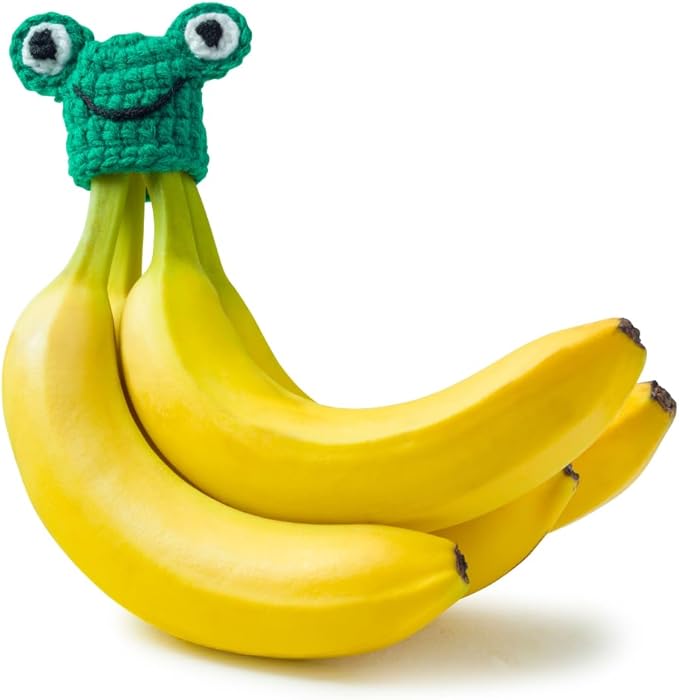 NANA HATS Banana Freshness Preserver, Keep Bananas Fresh Longer, Ideal for Organic Bananas, Innovative Banana Holder for Home Use, Extend Freshness of Your Fruit, AS SEEN ON SHARK TANK, Frog