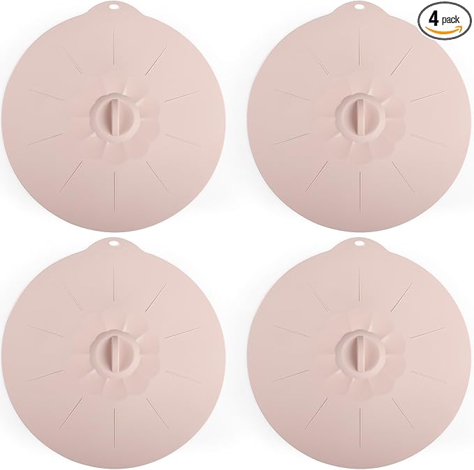 4 Pack 11.8" Silicone Lids for Cups Bowls Plates Pans, Microwave Splatter Cover, Kitchen Containers Lids Cover for Food Storage, Extra Large