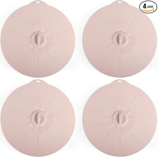 4 Pack 11.8" Silicone Lids for Cups Bowls Plates Pans, Microwave Splatter Cover, Kitchen Containers Lids Cover for Food Storage, Extra Large