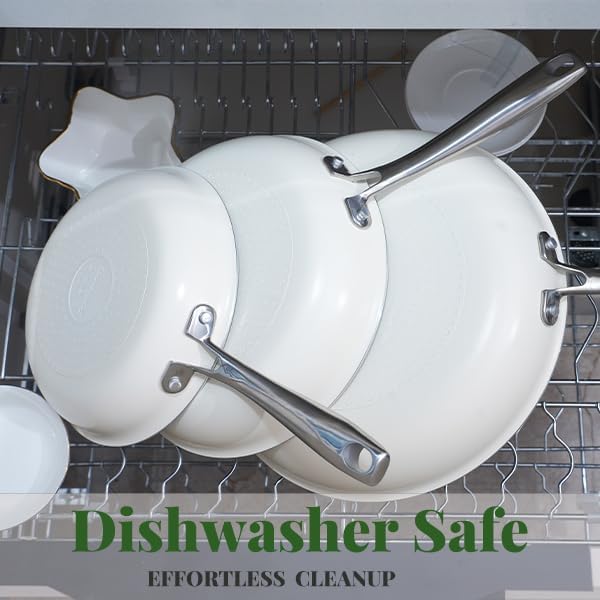 Skillet Ceramic Non Stick Frying Pan, 9.5Inches Nonstick Egg Fry Chefpan for Cooking, PFOA PTFE PFAS Free,Induction Compatible,Oven,Dishwasher Safe