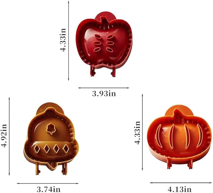 3PCS Mini Pie Molds – Apple, Pumpkin & Acorn Shaped Dough Press Set for Fall Baking, Hand Pies, Holiday Desserts & Party Potlucks