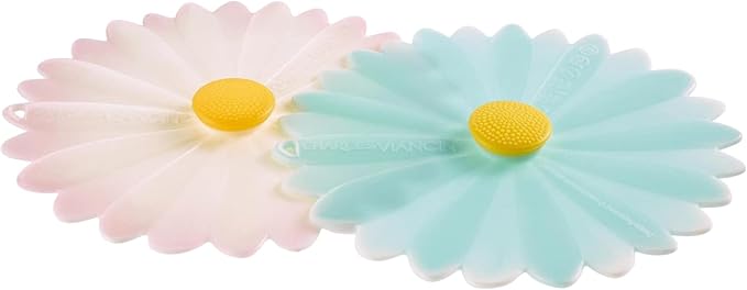 Charles Viancin - Daisy Silicone Lid for Food Storage and Cooking - 11''/28cm - Airtight Seal on Any Smooth Rim Surface - BPA-Free - Oven, Microwave, Freezer, Stovetop and Dishwasher Safe - Aqua