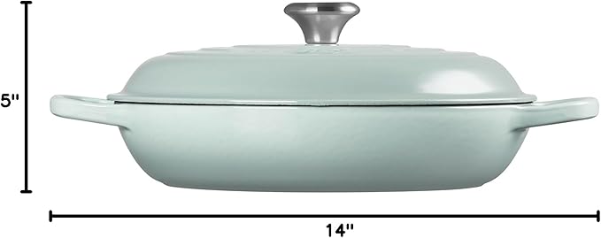 Le Creuset Enameled Cast Iron Signature Braiser, 3.5 qt., Sea Salt