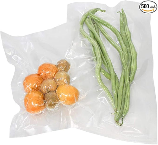 APQ Pack of 500 Co-Extruded Vacuum Pouches, Clear 12 x 15. Vacuum Food Bags 12x15. Thickness 3 mil Thick. Polyethylene Bags for Packing and Storing. Perfect for Industrial, Food Service.