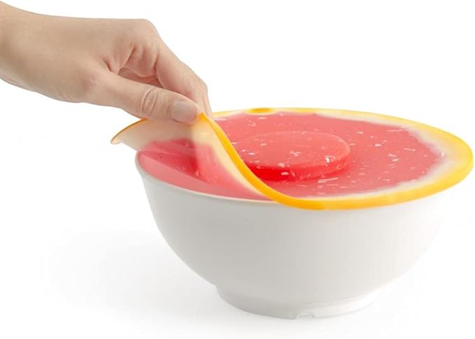 Charles Viancin - Grapefruit Silicone Lid for Food Storage and Cooking - 8''/20cm - Airtight Seal on Any Smooth Rim Surface - BPA-Free - Oven, Microwave, Freezer, Stovetop and Dishwasher Safe
