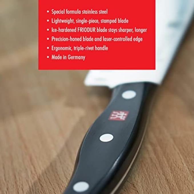 ZWILLING Twin Signature 5.5-inch Razor-Sharp German Prep Knife, Made in Company-Owned German Factory with Special Formula Steel perfected for almost 300 Years, Dishwasher Safe