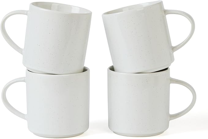 famiware Nebula 4 Pieces Coffee Mug, 12 oz Catering Mugs with Handle for Coffee, Tea, Cocoa, Milk, White