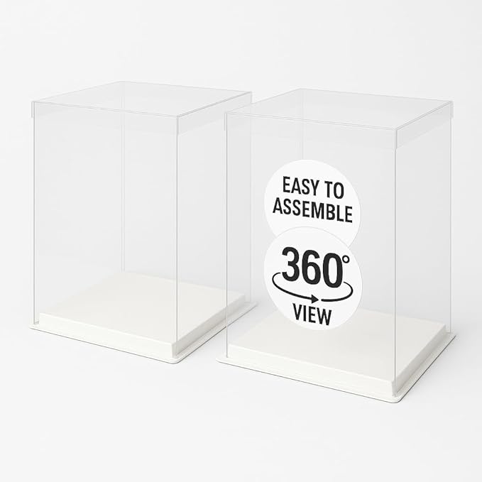 Sweet Degrees Clear Plastic Cake Boxes 13"x13"x14" – 2 Pack | Ribbon Included | Extra-Tall Cake Carriers with Clear Lids | Reusable Storage Containers for Tiered Cakes, Events & Bakery Display