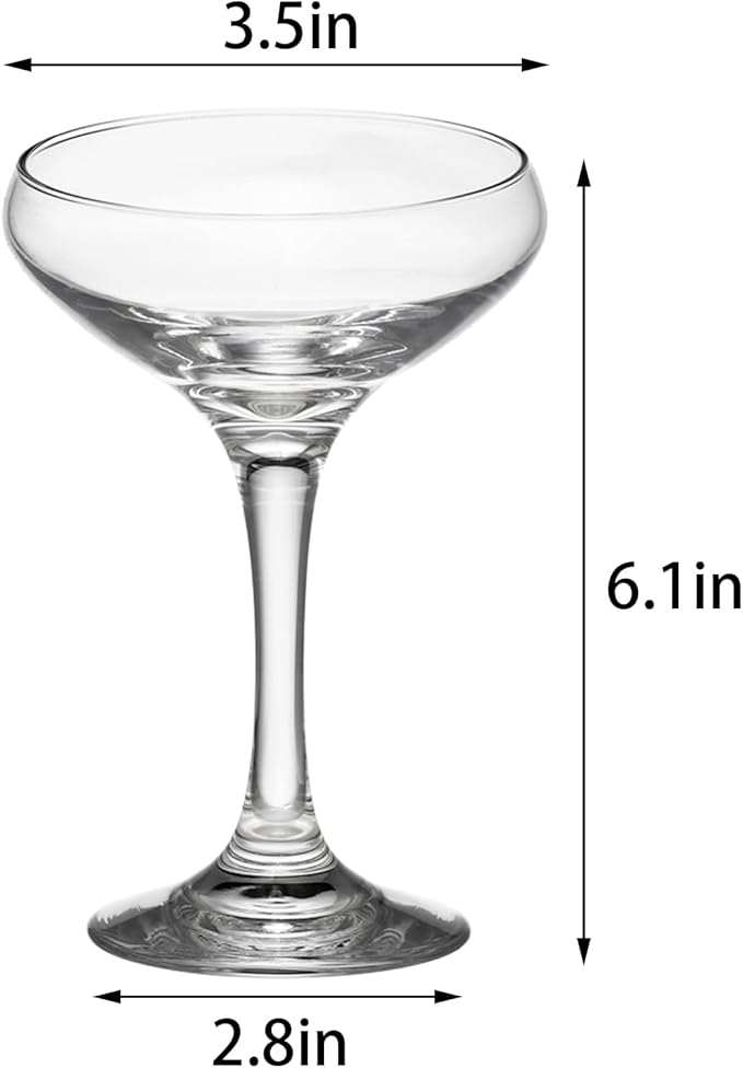 24 Pieces Crystal Martini Glasses Champagne Flute,Coupe Bowl Stemmed Cocktail Glasses,Set Of 24 Elegant Clear Goblets Colored Drinking Cups Champagne Wine Glasses for Parties Cocktail Margarita,Juice