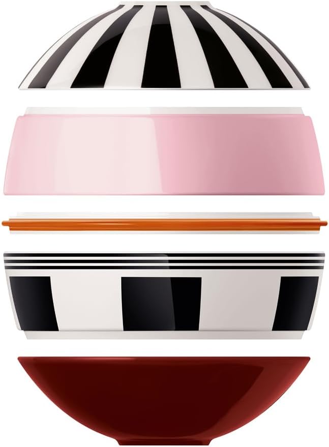 Villeroy & Boch Iconic Collection La petite Boule Memphis, Premium Porcelain, Made in Germany, Appetizer Set for 2, 5.5 x 5.5 in, Unique Coloful Design