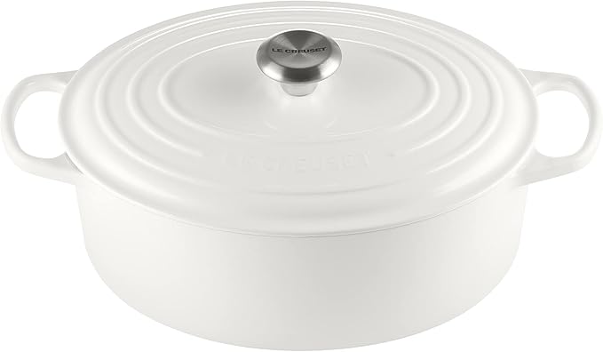 Le Creuset Enameled Cast Iron Signature Oval Dutch Oven, 6.75 qt., White