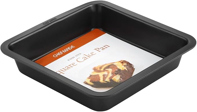 CHEFMADE Square Cake Pan, 8-Inch Bakeware Non-Stick Carbon Steel Pan Deep Dish Oven Baking Mold Baking Tray Ovenware for Cakes, Bread, Pizza, Cookies
