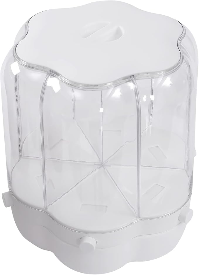 360° Rotatable Cereal Dispenser, One-Click Rice Output, Visible Round Multigrain Tank Cup Dry Rice Container Food Dispenser Sealed Grains Cans Grain Storage Tank for Storage Small Beans(Style 5)
