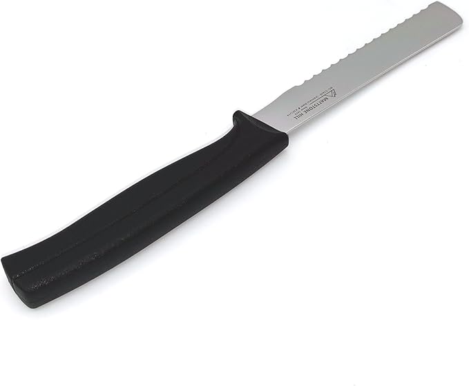 Breakfast Knife, MATTSTONE HILL 4.3 Inch Kitchen Utility Knife - All Purpose Knife, Premium Stainless Steel, Semi Soft Handle, Black