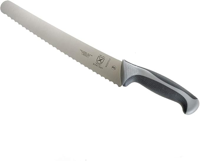 Mercer Culinary Millennia Colors Stainless Steel Bread Knife 10-Inch Wavy Edge Wide, Gray