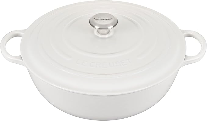 Le Creuset Signature Cast Iron Chef's Oven, 7.5qt, White, LS2514-3216SS