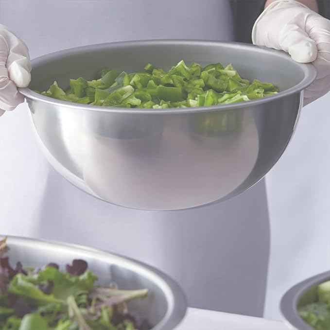 Betolla 4 Quart Heavy-Duty Stainless Steel Mixing Bowl – 22 Gauge (0.8 mm) Flat Base Prep Bowl with Curved Lip for Baking, Cooking & Food Prep